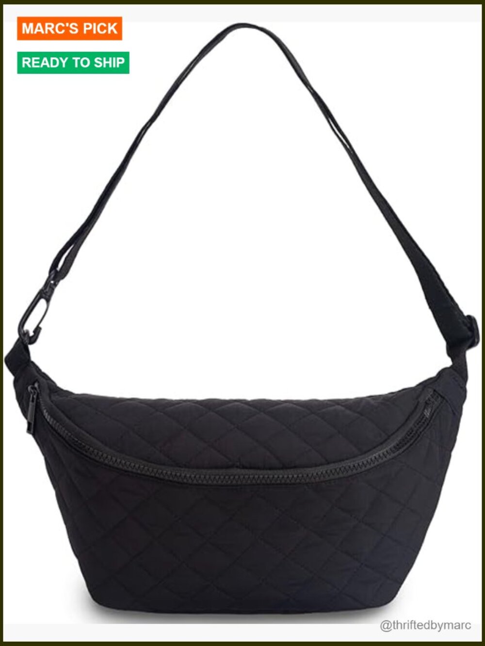 Small Quilted Nylon Crossbody Bag Lightweight Adjustable Strap Daily Travel